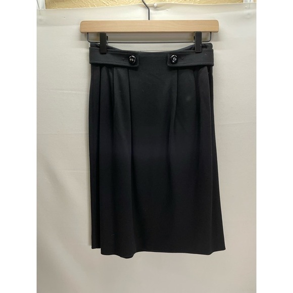 Moschino Cheap and Chic Black Pleated Straight Skirt Knee Length Size 40 / US 6 - Picture 1 of 7